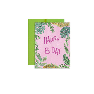 Happy B-Day Pink Tropical Card