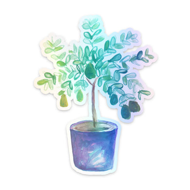 Avocado Tree Plant Holographic Sticker