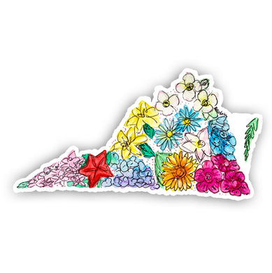 Floral State Sticker - Virginia