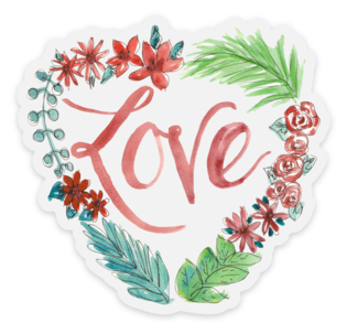 Heart Wreath Love Sticker - CLEAR