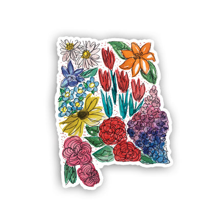 Floral State Sticker - Alabama