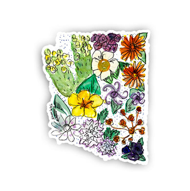 Floral State Sticker - Arizona