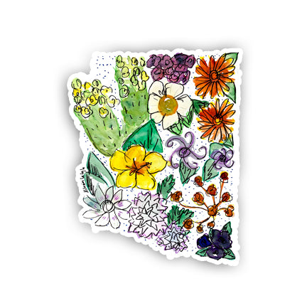 Floral State Sticker - Arizona