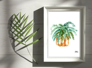 Watercolor Plant Print - Burros