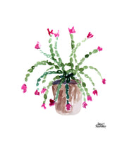 Load image into Gallery viewer, Watercolor Plant Print - Christmas Cactus