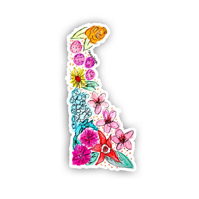 Floral State Sticker - Delaware