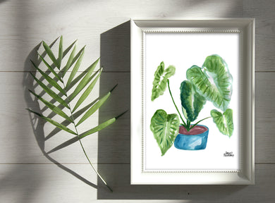 Watercolor Plant Print - Elephant Ears