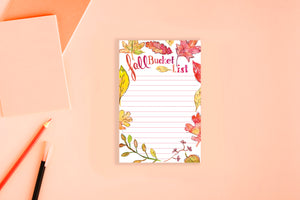 Fall Bucket List Notepad