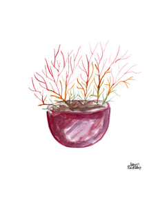 Watercolor Plant Print - Firestick Cactus
