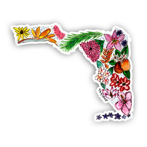 Floral State Sticker - Florida