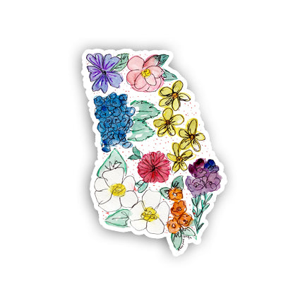 Floral State Sticker - Georgia
