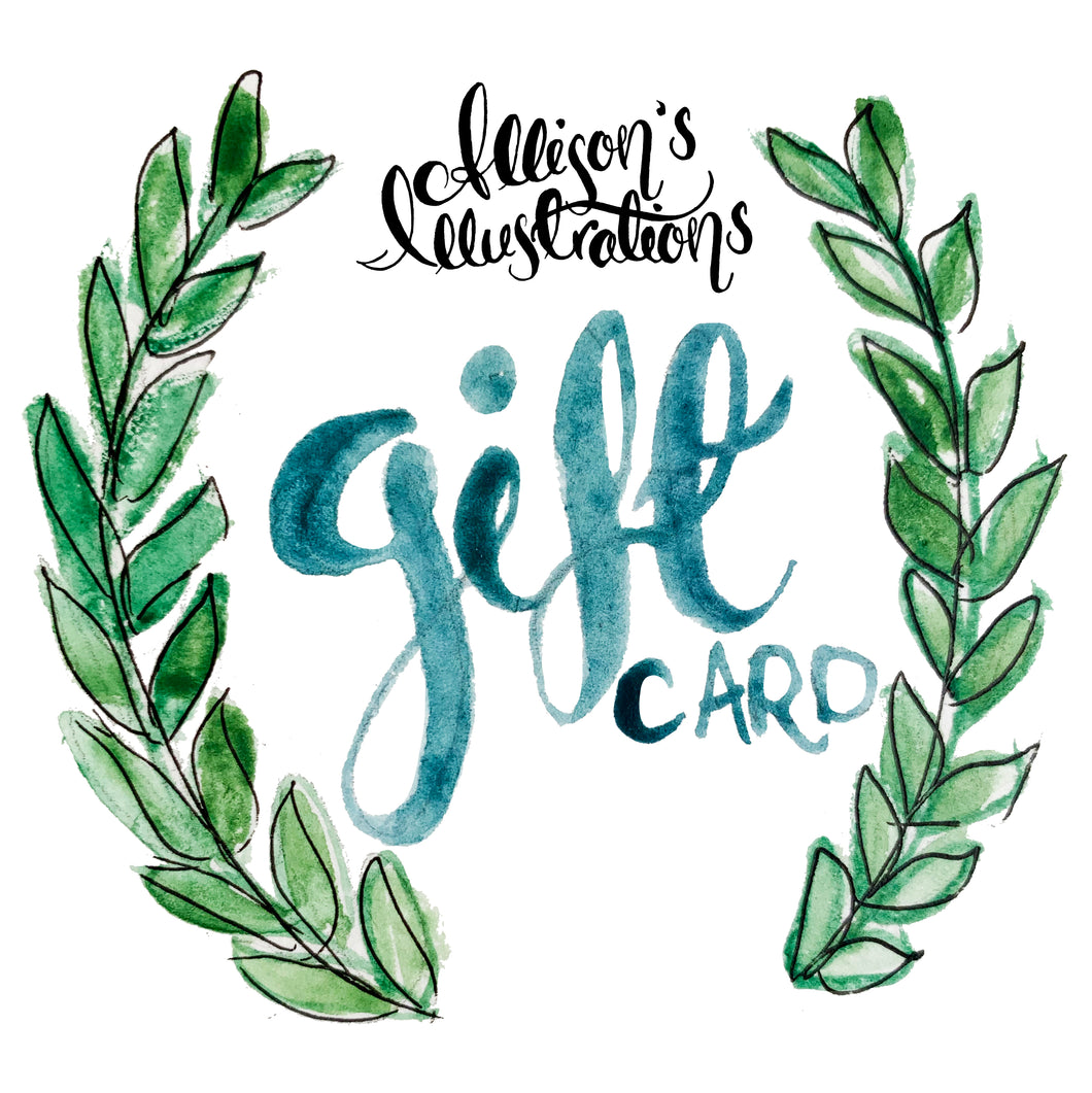 Gift Card to the Allison's Illustrated Shop