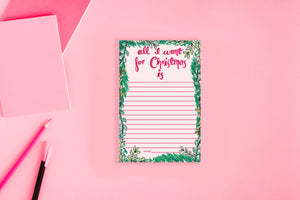 Christmas Wish List Notepad