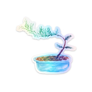 Bonsai Plant Holographic Sticker