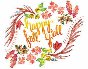 Happy Fall Y'all Art Print