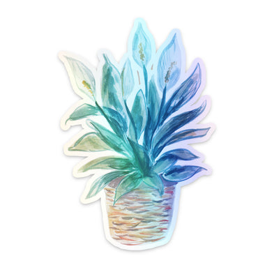 Peace Lily Plant Holographic Sticker