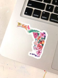 Floral State Sticker - Florida