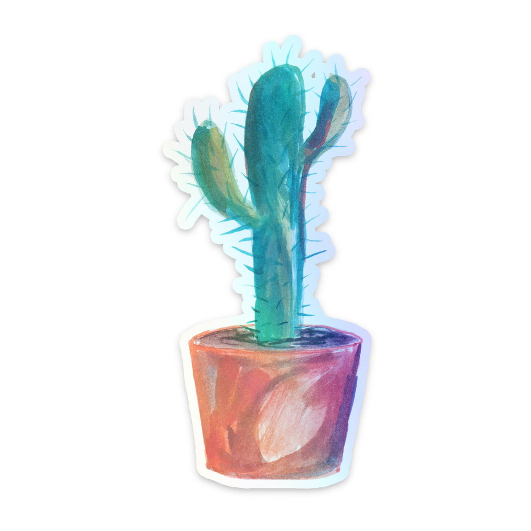 Saguaro Cactus Holographic Sticker