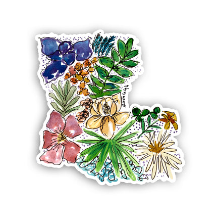 Floral State Sticker - Louisiana