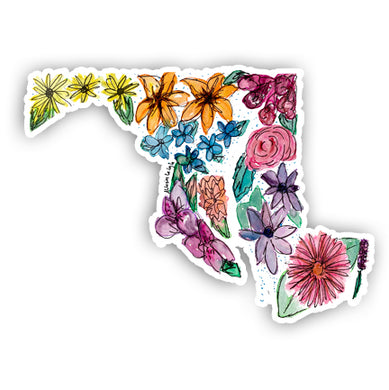 Floral State Sticker - Maryland