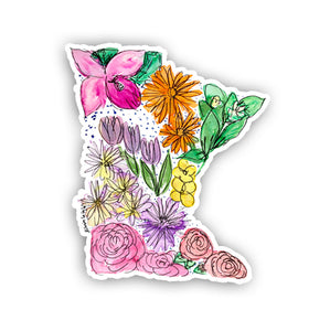 Floral State Sticker - Minnesota