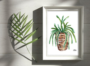Watercolor Plant Print - Mistletoe Cactus