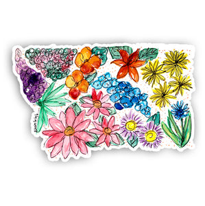 Floral State Sticker - Montana
