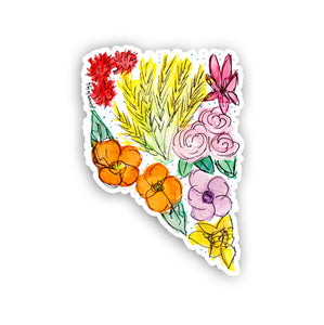 Floral State Sticker - Nevada