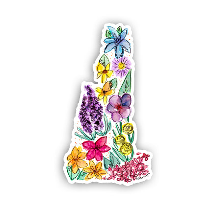 Floral State Sticker - New Hampshire
