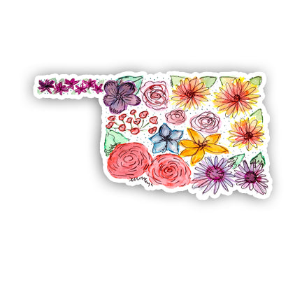 Floral State Sticker - Oklahoma