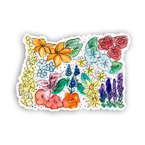 Floral State Sticker - Oregon