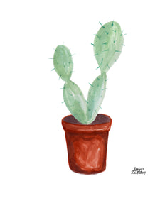 Watercolor Plant Print - Paddle Cactus