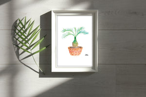 Watercolor Plant Print - Bottle Palm