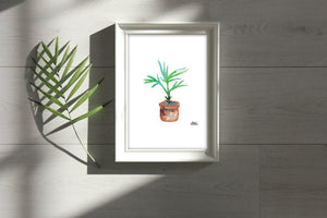Watercolor Plant Print - Coconut Palm