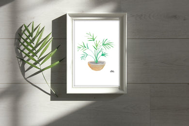 Watercolor Plant Print - Kentia Palm