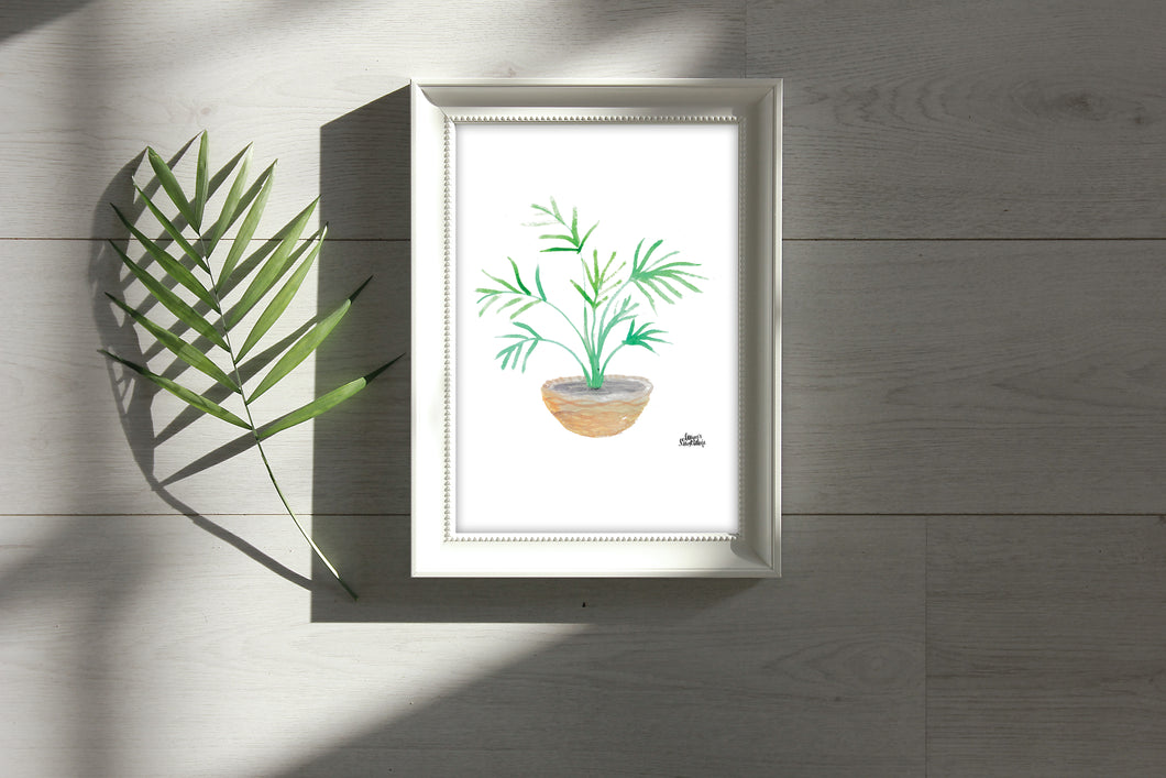Watercolor Plant Print - Kentia Palm
