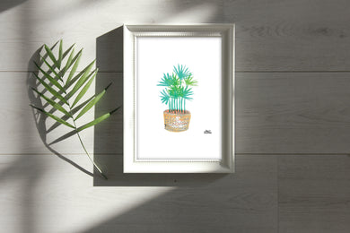 Watercolor Plant Print - Lady Palm