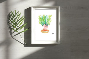 Watercolor Plant Print - Lipstick Palm
