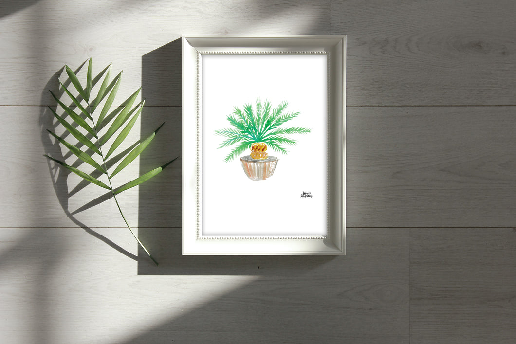 Watercolor Plant Print - Sago Palm