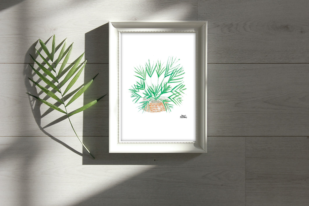 Watercolor Plant Print - Saw Palm