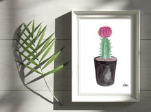 Load image into Gallery viewer, Watercolor Plant Print - Pink Cactus