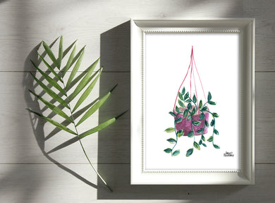 Watercolor Plant Print - Pothos