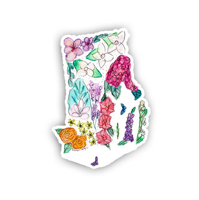Floral State Sticker - Rhode Island