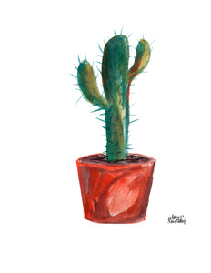Watercolor Plant Print - Saguaro