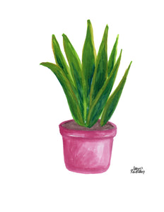 Watercolor Plant Print - Snake Plant