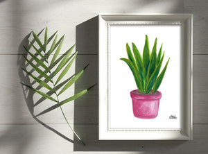 Watercolor Plant Print - Snake Plant