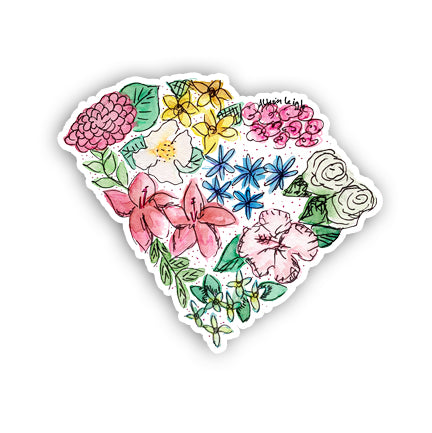 Floral State Sticker - South Carolina