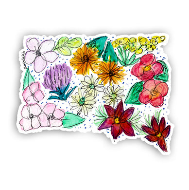Floral State Sticker - South Dakota