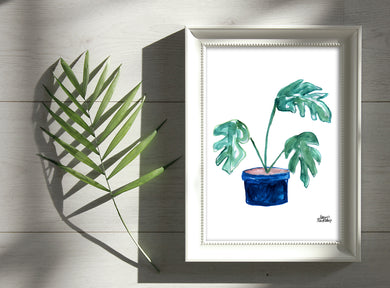 Watercolor Plant Print - Split-Leaf Philodendron