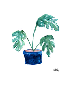 Watercolor Plant Print - Split-Leaf Philodendron